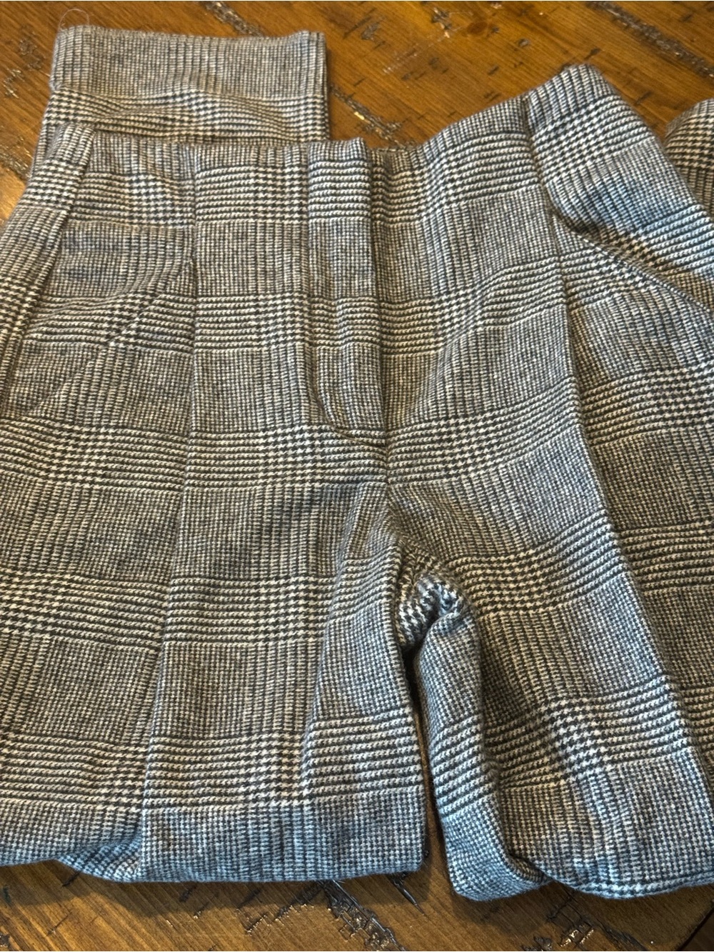 Wilfred Checked Knit Shorts in Gray and Black